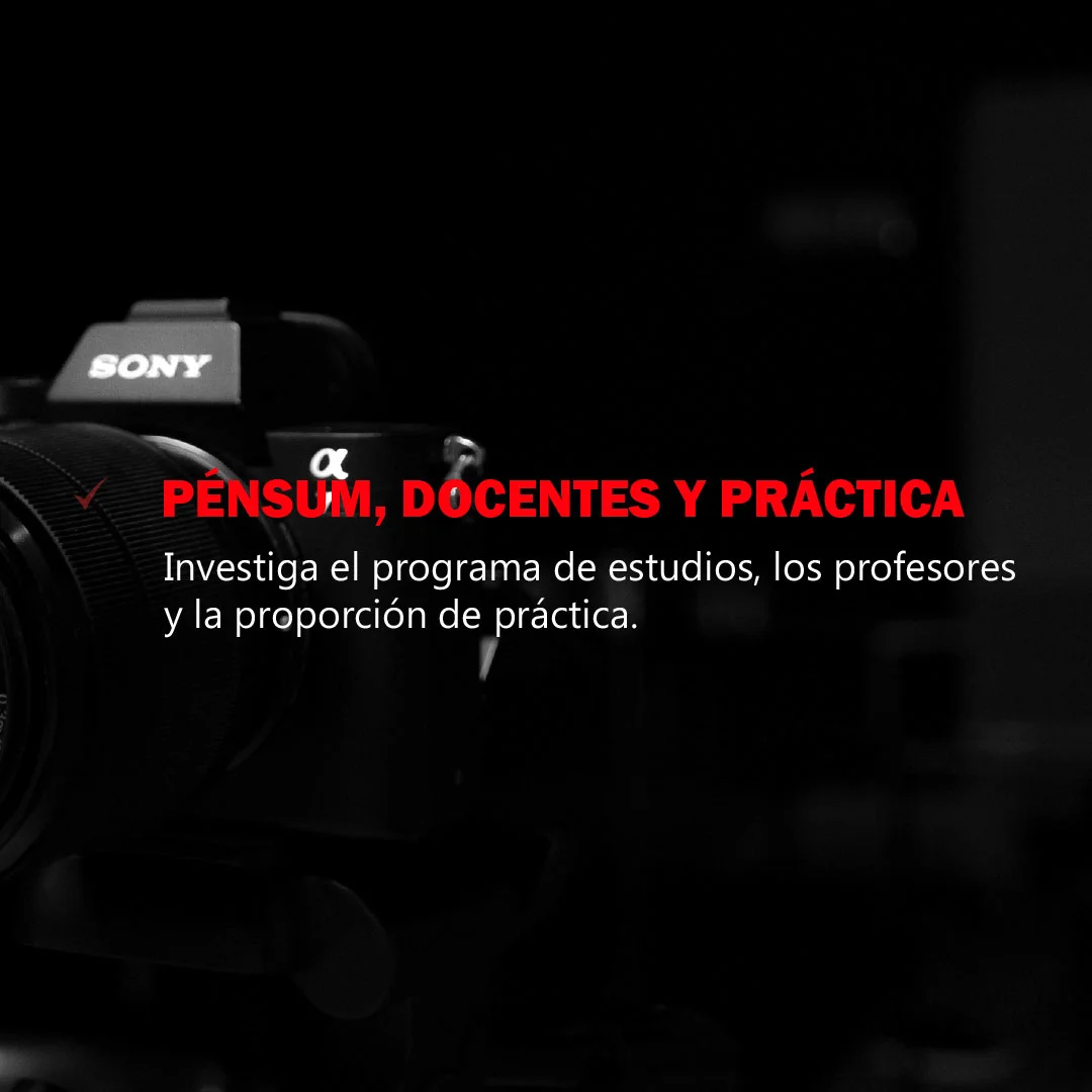 dónde estudiar fotografía Pénsum, docentes y práctica